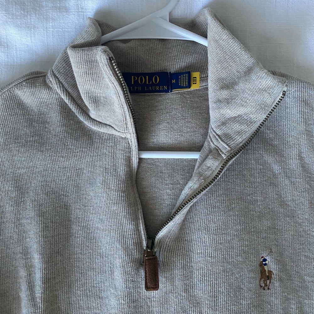 Ralph Lauren polo neutral pullover sweater with zipper